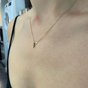 14kt Gold Triangular Prism Necklace